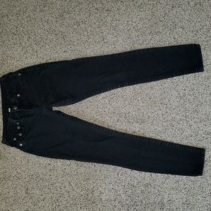 True Religion Skinny Legging Stretch Jeggings Flap Black Pocket Jeans